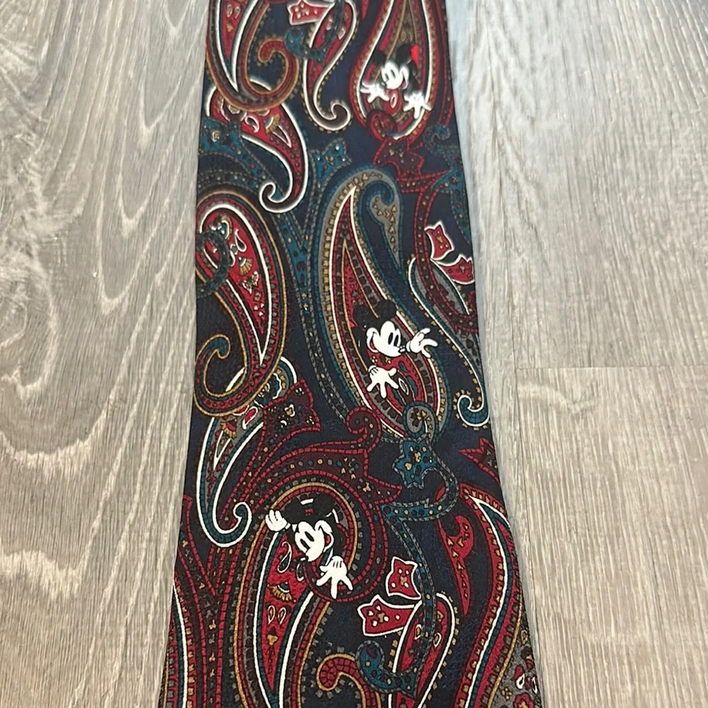The Disney Store Men’s Mickey Mouse Paisley Patterned Fun Elegant Silk Tie‎